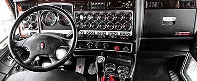 Kenworth W900L cab interior